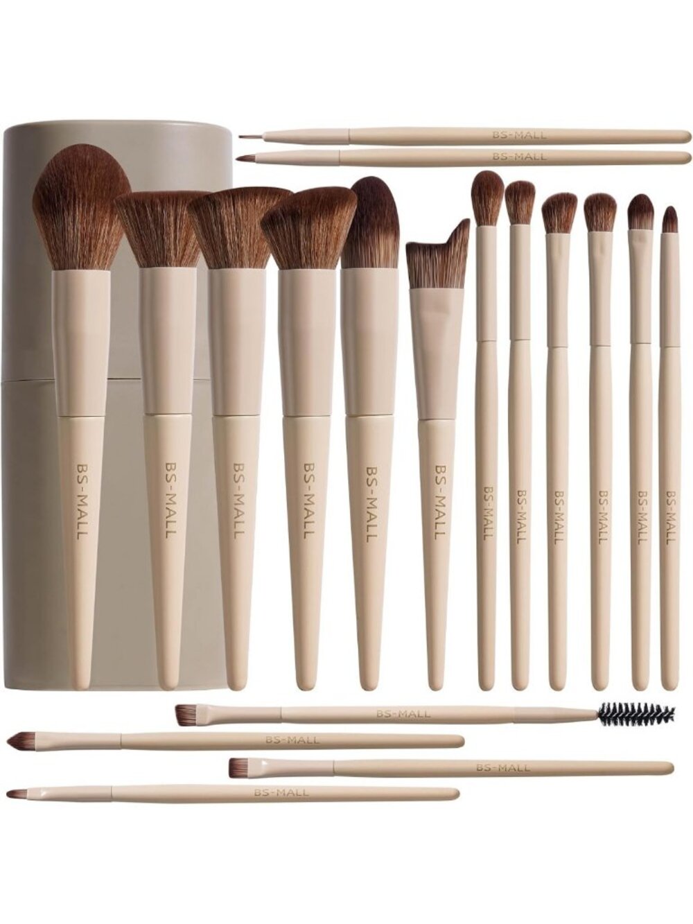 18-Piece Professional Makeup Brush Set with Travel Case for Artists & Beauty